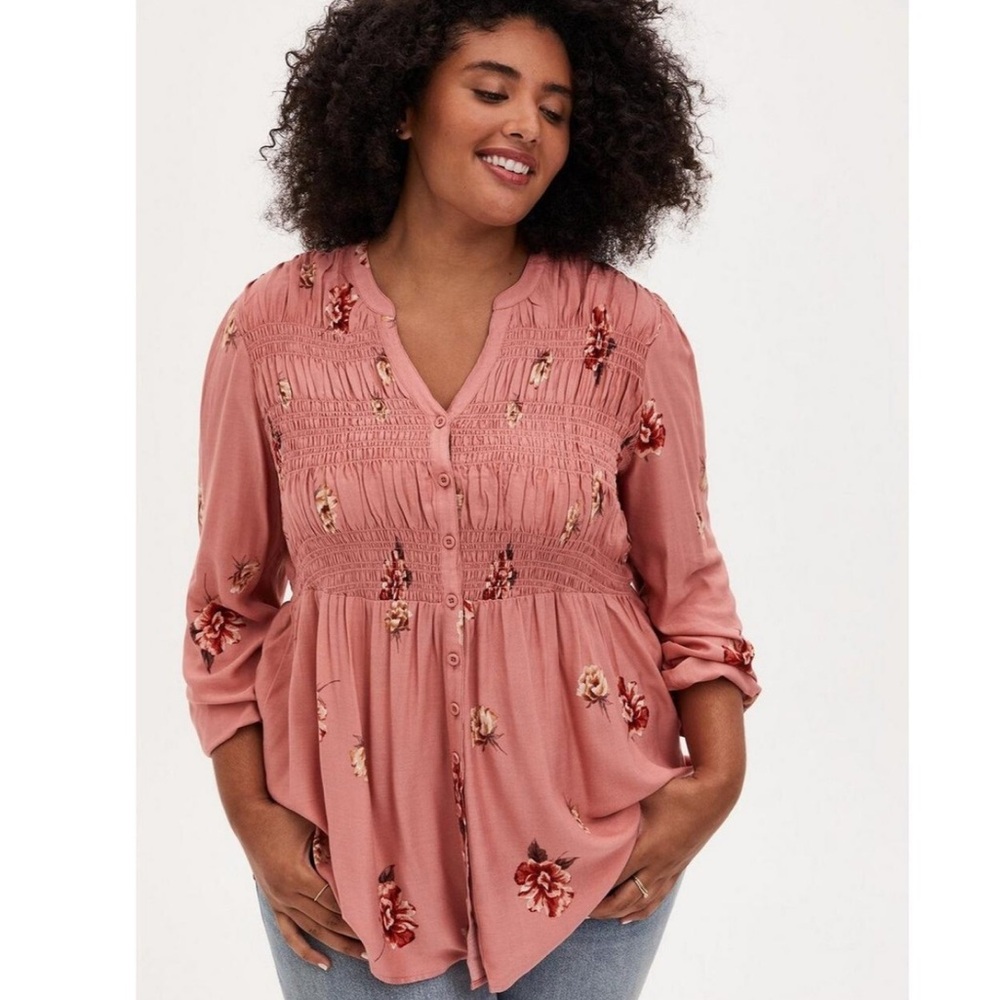 Torrid floral babydoll blouse